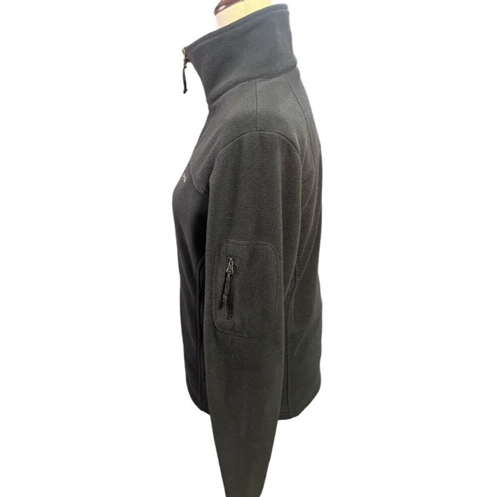 Columbia Fleece Women’s Size M Full Zip Black Lightweight Warm Pockets Tall Neck - Picture 2 of 5